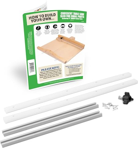 Fulton DIY 17 Table Saw Crosscut Sled Kit with Predrilled UHMW Bars