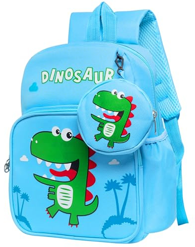 Toddler Backpack - Nursery Backpack Kids Bag Toddler Bag For Boys Dinosaur Mini Rucksack Dino Small Boy Schoolbag Children's Preschool School Child back pack 3 Year old Kindergarten Reception Blue