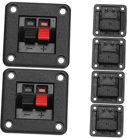 CAXUSD 6pcs Stereo Speaker Terminal Connectors Wiring Board Plate Spring Clips for Speaker and Subwoofer Box Audio Connection and Construction Easy to Install