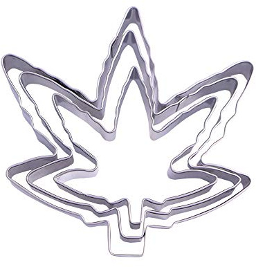 Keewah Marihuana-Blatt Ausstechformen-Set, 3-teilig, Edelstahl