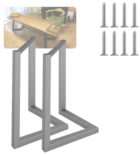 Metall Tischbeine 40x68cm Schwerlast Tisch-Gestell，Möbelbeine Verstellbar Schreibtisch Beine Robustes Tischkufen Tisch-Beine Für Esstisch & Schreibtisch(Grau,WxH(60x68cm))