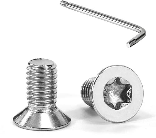 Tunejoy Viti a Testa Svasata M5 x 10 mm Vite Torx Bullone a Macchina in Acciaio Inox A2 V2A Viti a Testa Piatta con Chiavi a T25 Filettatura Completa 20 pezzi