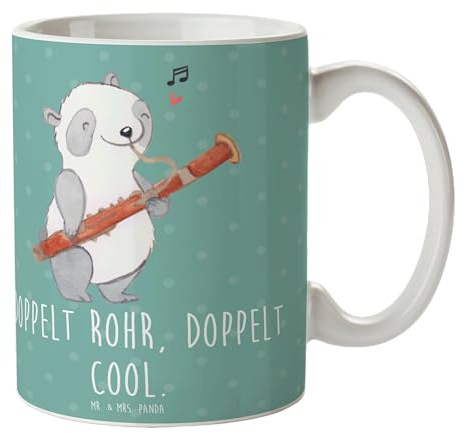 Mr. & Mrs. Panda Tasse Fagott Doppelt Cool - Geschenk, doppeltes Rohrblatt, Geigen, Büro Tasse, Musizieren, Spielen lernen, klassische Musik,