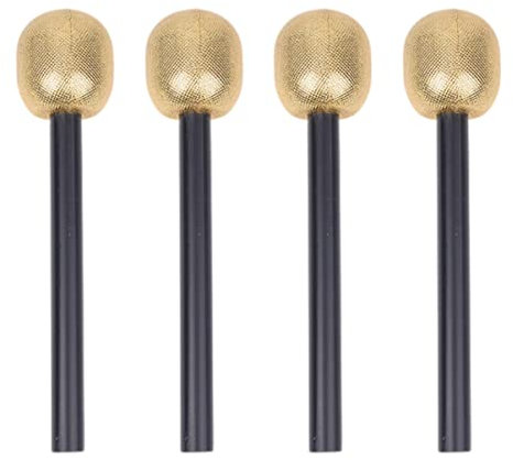 Alasum Simuliertes Mikrofon Spielzeug Aus Kunststoff 4 Stück Kinder Requisiten in Gold Karaoke Partyzubehör Für Bühnenauftritte Und Geburtstagsspiele