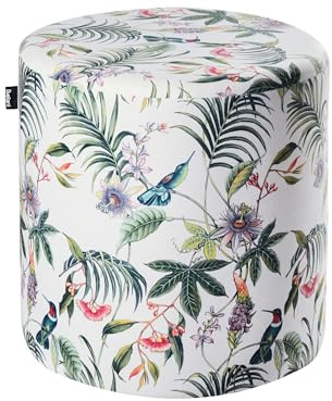 Beliani Pouf Samt bunt rund 47 cm Blumenmuster luxuriös Sitzhocker Samthocker Lovett