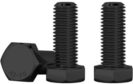 Drenky Tornillos Hexagonales M8, 10 Piezas Tornillo Acero Inoxidable A2 V2A Negro Pernos De Cabeza Hexagonal DIN 933 M8 X 16mm Para Construcción Metálica, Automotriz, Maquinaria