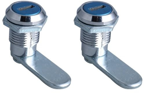 Serratura a camma in lega di zinco da 15 mm per armadietti, cassette postali, scatole elettriche, con cilindro a 90 gradi, chiave universale