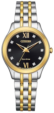Citizen Damen Analog Quarz Uhr mit Edelstahl Armband EM1014-50E