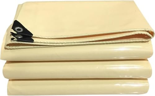 Telone impermeabile resistente per campeggio, uso esterno, pieghevole, beige, 4 x 6 m, ideale per barche, camion, protezione durevole resistente alle intemperie