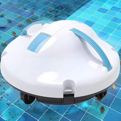 vnmudzeo Robot Limpiafondos AutomáTico, 120 Min De AutonomíA, Autoestacionamiento, para Piscinas Planas Elevadas De hasta 100 M²