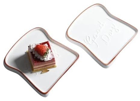 SJDHAHC Juego rectangular para hornear en forma de flor – Material de cerámica blanca, plato de cerámica en forma de pan tostado, plato de postre, vajilla de cocina multifuncional