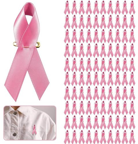 100pcs Pins Octobre Rose de Sensibilisation Cancer du Sein, Ruban Octobre Rose 2025 Accessoires, Pins Ruban Decoration pour Vêtements sac à dos, la Sensibilisation au Cancer du Sein