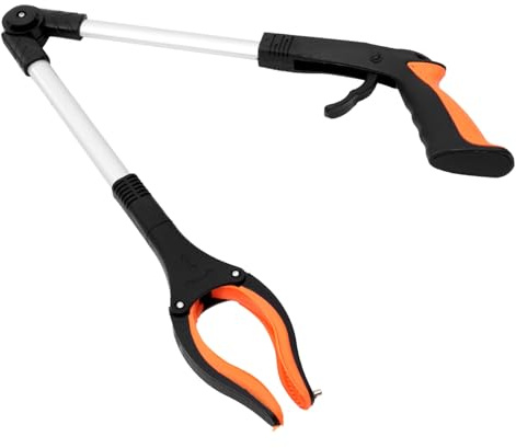 MOTHNUR Pinza per Rifiuti Pieghevole in Lega di Alluminio e Abs Resistente e Facile da Usare Strumento Pratico per Raccolta Immondizia Casa e Giardino Manico Arancione Ergonomico