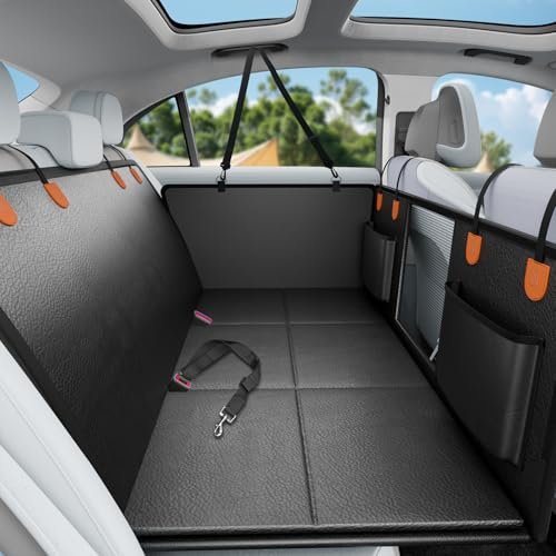 Hundedecke Auto Rückbank, 2025 PU Harter Unterseit Wasserdicht/rutschfest/Rasierfest/Einklappen Hunde Autositz Rückbank. Ist Für Fahrten mit Dem Tier Im Auto/SUV Geeignet (Maximal 400 Pfund)