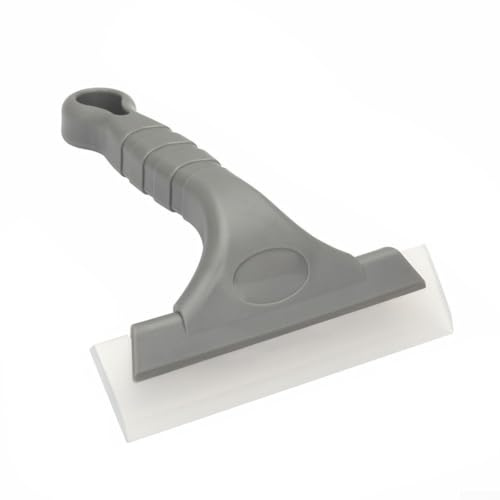 Herramienta de limpieza de coche para ventanas con raspador de silicona y mango de plástico diseñado para eliminar la película y la suciedad del vidrio automotriz en varios tipos de vehículos (gris)