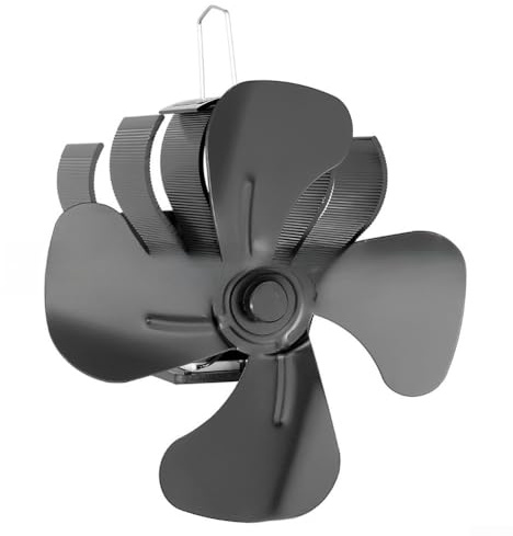 Lastdaytime Clip-On Stove Fan with 4 Blades, Heat Powered Air Circulator for Fireplace Chimney, Boost Heat Output and Circulate Warm