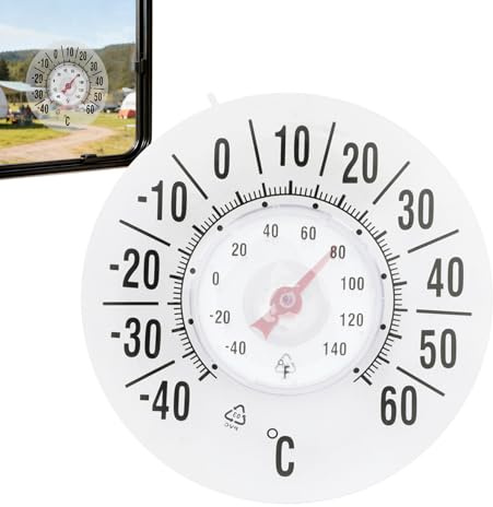 Ahuuen Medidor De Temperatura Para Interiores - Preciso Impermeable | Termómetro De Exterior Para Habitaciones,Para Ventana Cocina Habitación Jardín Garaje Apartamento Invernadero