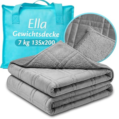 Ella Viktad filt 7 kg 135 x 200 cm - viktfilt - tyngdfilt - Oeko-Tex-certifierad sherpa fleece