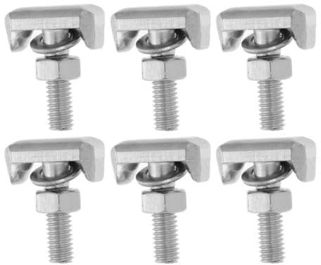 TOGEVAL Juego de 6 Pernos T de Acero Inoxidable para Batería de Coche, Accesorios para Pernos Terminales, Tornillos de Clip de Repuesto Diseño Forma de Montaña para Estabilidad Automotriz