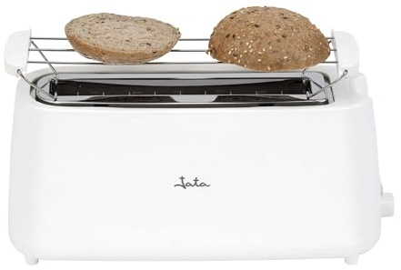 JATA JETT1578 - Tostadora de Pan Ranura Ancha 40 mm con Elevador Desmontable, 7 Niveles de Tostado, Descongelar y Recalentar, Bandeja Recogemigas, 900 W