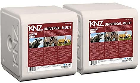 A&G-heute KNZ 20kg Leckstein UNIVERSAL Multi Mineralleckstein 2 x 10 kg Salzleckstein Rinder Kälber Ziegen Pferde Weiß