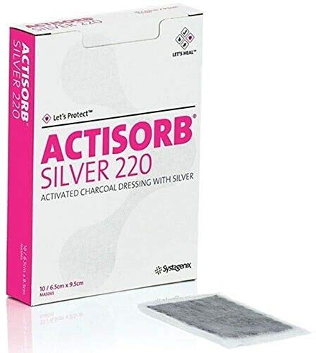 ACTISORB Silver Activated Charcoal Dressing 10.5 X 10.5CM 10'S