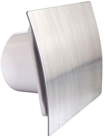 AirTech-UK Bathroom Extractor Fan 100 mm / 4 Brushed Chrome Finish Front Panel - Pull Cord