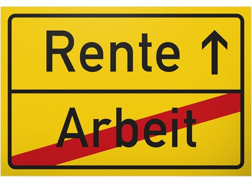 DankeDir! Rente (Arbeit) Ortsschild - Schild Abschiedskarte Ruhestand Geschenkidee Abschiedsgeschenk Kollegen Rente Geschenk Verabschiedung - Abschied Arbeitskollege Büro