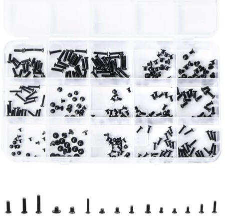 QTEATAK 300Pcs Black Laptop Notebook Computer Replacement Screws Kit for Lenovo Toshiba Gateway Samsung HP IBM Dell Sony Acer Asus SSD Hard Disk SATA
