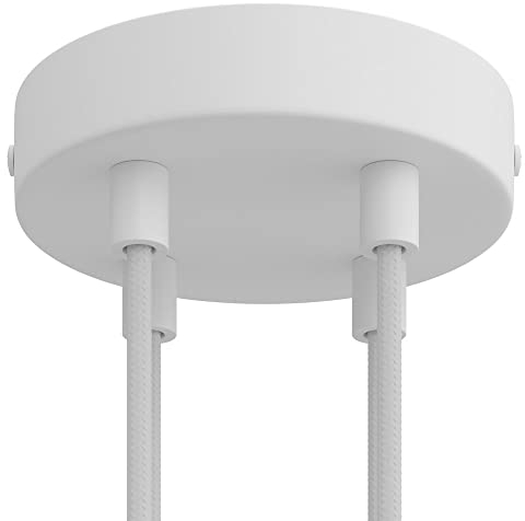 creative cables - Zylindrischer 4-Loch-Lampenbaldachin Kit aus Metall - Zylindrisch, Mattweiß