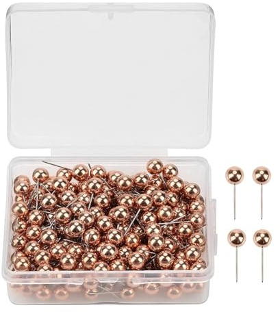200 stücke Runde Kunststoff Kopf Tacks Pin Kennzeichnung Reißzwecken Pins für Cork Board Anschlagtafel Bulletin Board Stoff Kennzeichnung(Rose Gold)
