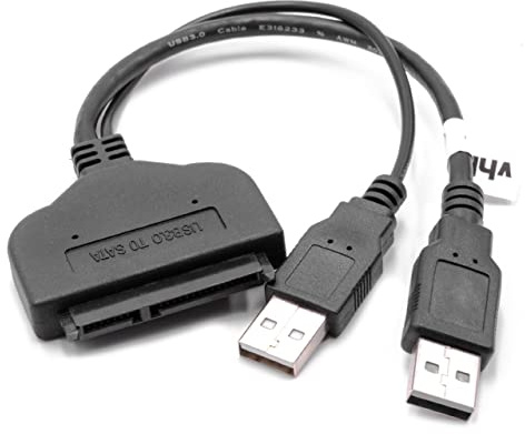 vhbw SATA III zu USB 3.0 Adapter | Anschlusskabel für 2'5 HDD, SSD Festplatten - Festplattenkabel, Plug & Play Fähig, Schwarz