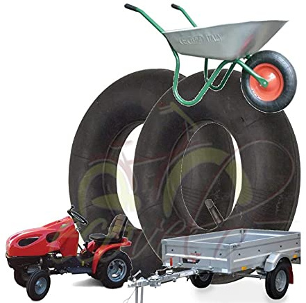 Goodtire COPPIA 2 CAMERE D'ARIA 4.00-8 VALVOLA TR13 PER PNEUMATICI RUOTE RIMORCHIO CARRIOLA TRATTORINO FALCIAERBA GARDEN GIARDINAGGIO