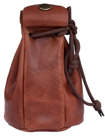 STILORD Niklas Vintage Lederbeutel Münzbeutel Münzbörse Portemonnaie Leder Geldbeutel Geldbörse Kleingeldbörse Schlüssel-Etui Echtleder Farbe:Cognac - Dunkelbraun