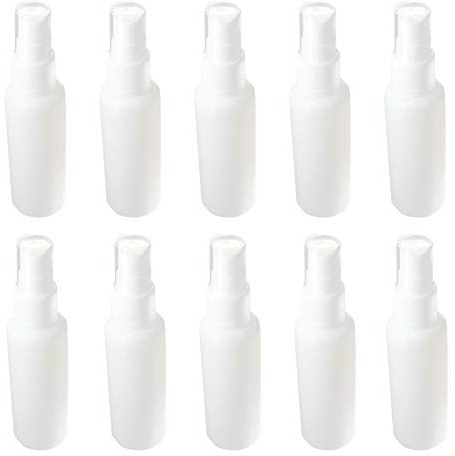 Othmro Fine Mist Spray Bottle, 50ml/1.8oz Plastic Spray White Bottles Atomizer Pump and Refillable 10pcs