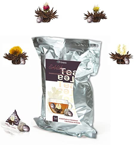 Creano Paquet en vrac 36 pcs – Fleurs de Thé Noir Teelini en Portion de Tasse – 4 Saveurs Aromatiques – Idéal pour Gastronomie & Gourmets