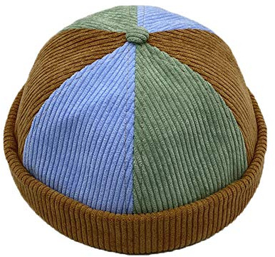 YAMEE Bob Homme Docker Bonnet Femme Casquette Neuf Urban Style Bord Roulé rétro Travailleur Marin Unique Street décontracté Brimless Chapeau (One Size 56-58cm)