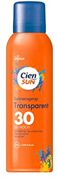 Cien Sun Sonnenschutz Sonnenspray, Transparent, LSF 30 Hoch, Vegan, 200 ml