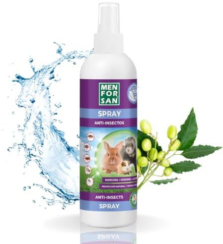 MENFORSAN Spray Repellente per Roditori, conigli e furetti 125ml, Repellente naturale, Margosa, Geraniolo e Lavandino