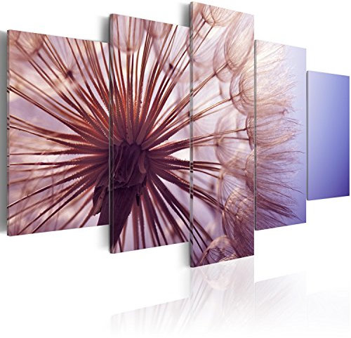 murando Acoustic Canvas Wall Art Dandelion Flowers 200x100 cm / 79 x 39 picture with acoustic foam sound absorption print image Artwork 5 pcs room acoustics soundproofing b-B-0060-b-o