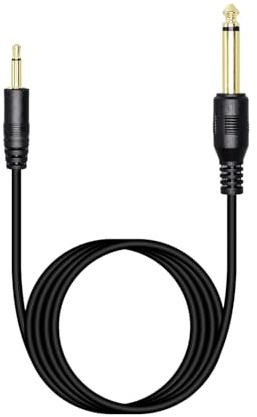 RIIEYOCA 1/8 auf 1/4 TS-Kabel, vergoldetes 3,5 mm Mono-Stecker auf 6,35 mm Mono-Stecker Audiokabel für Verstärker, Lautsprecher, Gitarre (2 m) (Straight 6.35mm)