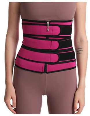 RCBHSD Damen Taillentrainer Korsett Bauchweggürtel Taillenformer Bodysuit Brustfrei Shaping Körperformer (Color:Pink,Size:L)