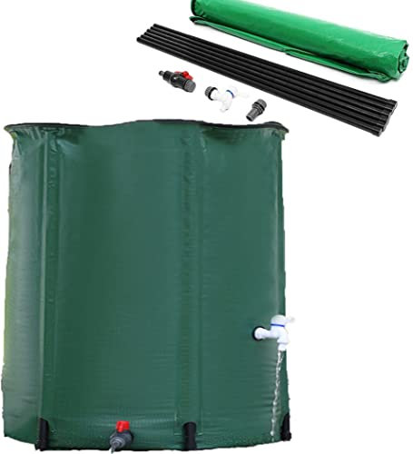 HYHMJ Universale Serbatoio per Acqua Piovana, Addensare PVC Secchio d'Acqua Larga Contenitore per Acqua Piovana, con Coperchio/Rubinetto Sistema di Raccolta dell'Acqua Giardino,Verde,500L/80 * 98CM