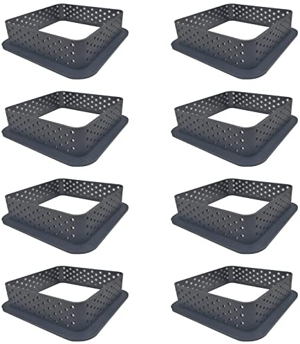 CTForest 8 Stück Backform Quadratisch Mousse Form, Silikonbackform Quadratisch, für DIY Kuchenliebhaber, für die Herstellung von Mousse(Schwarz)