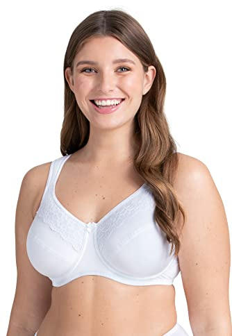 Miss Mary of Sweden Minimizer Underwired Bra Cotton Now Flatcup White