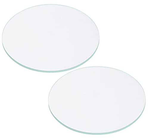 PATIKIL 2,91x0,08 Diámetro Linterna Cristal Lente, 2Uds Pulido Borde Cristal Lente para LED Luz Fuente Lente Manual Linterna Reemplazo, Transparente
