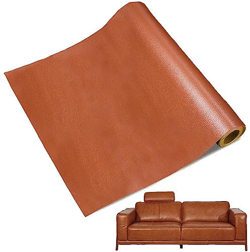 Vientiane Polipiel Adhesivo, 60 x 137cm Cuero Adhesivo para Tapizar, Parche Cuero, Polipiel Adhesiva, Cuero Adhesivo, Polipiel Adhesiva Piel para Tapizar para Sofá, Asiento de Coche (marrón)