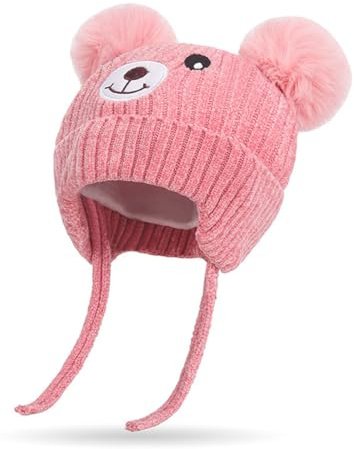 Rayson Bonnet Bébé Fille Garçon Hiver Chaud et Cache-Oreilles,Rose