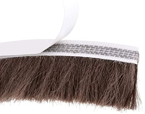 TA-VIGOR Brush Weather Stripping, 15m(L) x 9mm(W) x23mm(T) Adhesive Felt Door Seal Strip Pile Weatherstrip, High-Density Brush Strip Draught Excluder for Window Door