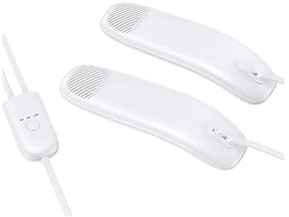 Kleiner elektrischer Schuhtrockner, tragbarer ABS-Stiefeltrockner mit 2-Stunden-/4-Stunden-/8-Stunden-Timer, multifunktionaler Handschuhtrockner, Winter-Essentials für die Familie, 2er-Pack